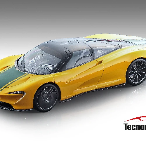 Mclaren speedtail Metallic yellow with green stripe
