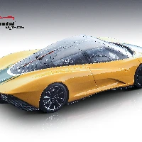 Mclaren speedtail Metallic yellow with green stripe