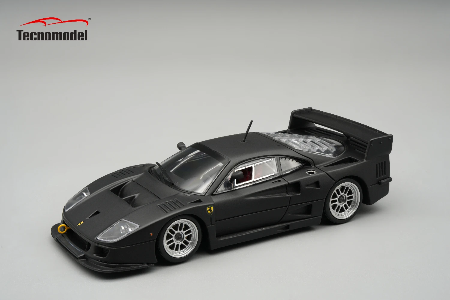  Ferrari F40 LM 1996 Press Version Matt Black Colour with Enkei Silver wheels