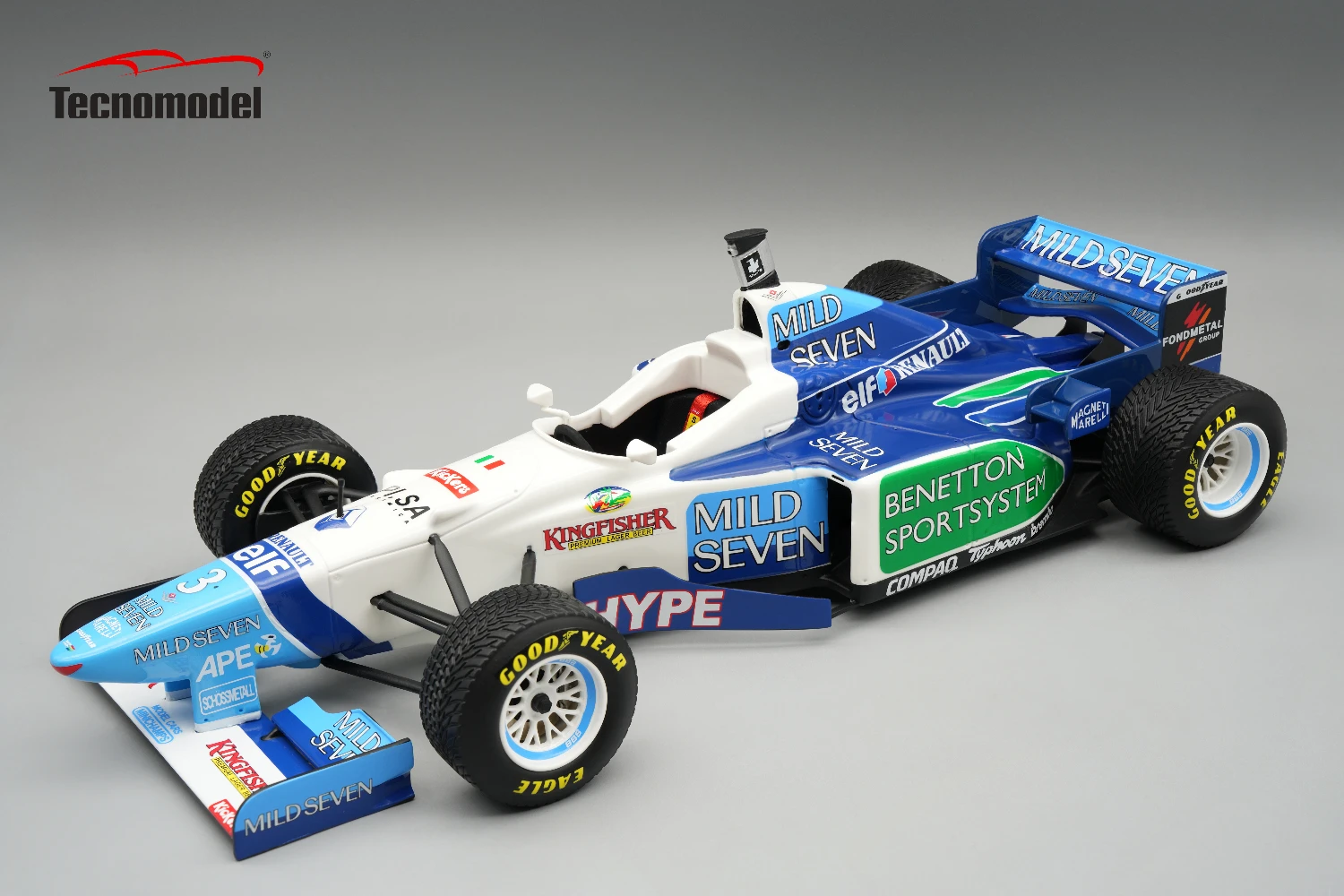 Benetton B196 1996 Brasilian GP Driver Jean Alesi Raining Tyres car #3