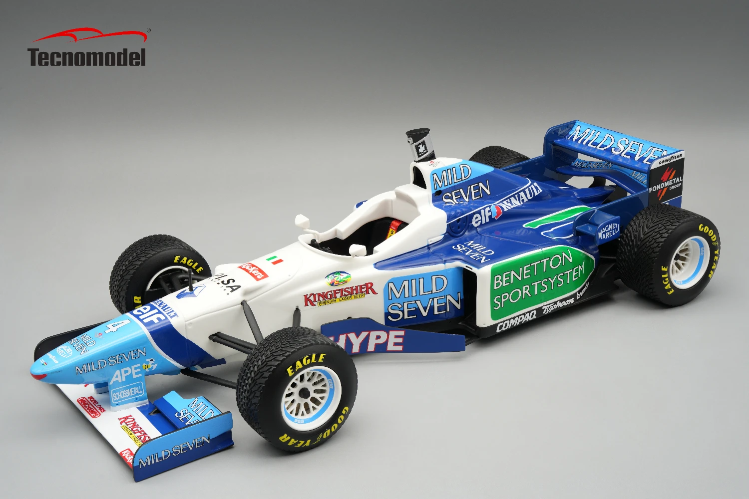 Benetton B196 1996  Spanish GP Driver Gherard Berger Raining Tyres car #4 