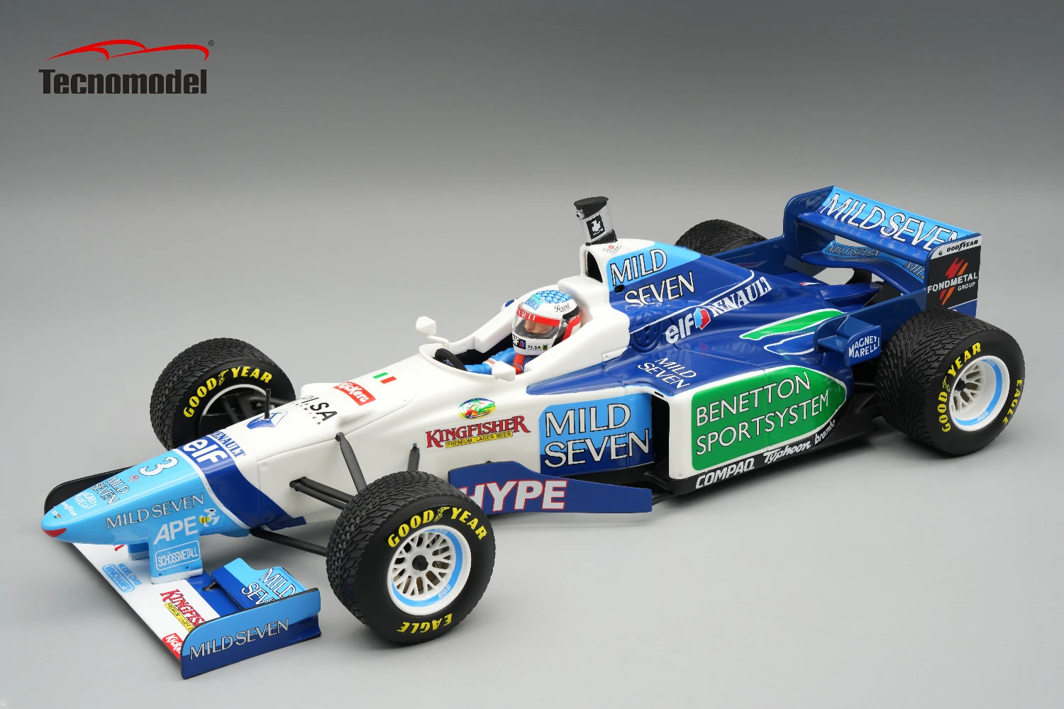 Benetton B196 1996 Brasilian GP Driver: Jean Alesi Raining Tyres car #3 SHOWCASE INCLUDED