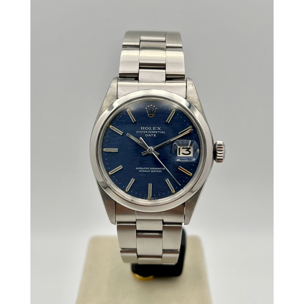 Rolex Oyster Perpetual Date 34mm Blu Shantung