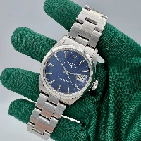 Rolex Oyster Perpetual Date 34mm Blu Shantung