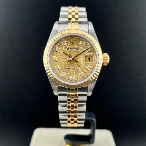 Rolex Lady Datejust 26mm Acciaio & oro Computer Champagne Brillanti