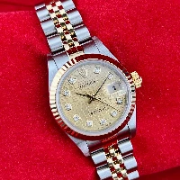 Rolex Lady Datejust 26mm Acciaio & oro Computer Champagne Brillanti