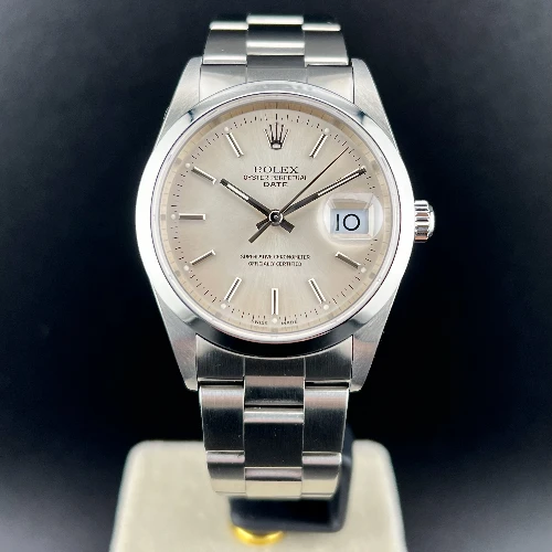 Rolex Oyster Perpetual Date 34mm Silver Indici