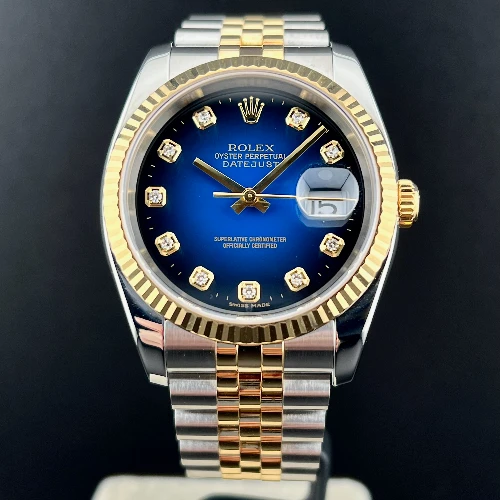 Rolex Datejust 36mm Acciaio/oro Blu Degradè Brillanti