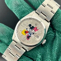 Rolex Oyster Perpetual Date 34mm Topolino Silver Mickey & Minnie