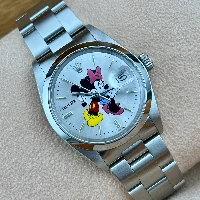 Rolex Oyster Perpetual Date 34mm Topolino Silver Mickey & Minnie