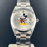 Rolex Oyster Date Precision Mickey Mouse Silver Topolino Argento