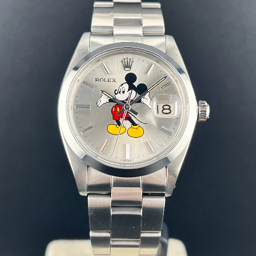 Rolex Oyster Date Precision Mickey Mouse Silver Topolino Argento