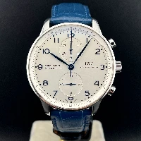 IWC Chronograph Portuguese Sfere Blu Cinturino Blu