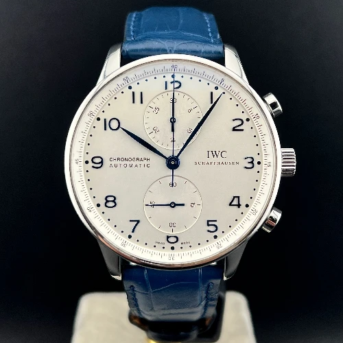 IWC Chronograph Portuguese Sfere Blu Cinturino Blu