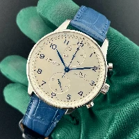 IWC Chronograph Portuguese Sfere Blu Cinturino Blu
