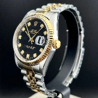 Rolex Datejust 36mm Acciaio/oro Nero Brillanti