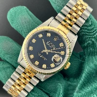 Rolex Datejust 36mm Acciaio/oro Nero Brillanti