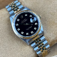 Rolex Datejust 36mm Acciaio/oro Nero Brillanti