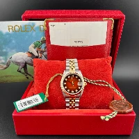 Rolex Datejust 31mm Vignette Rosso Diamanti Acciaio Oro
