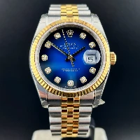 Rolex Datejust 36mm Acciaio/oro Blu Vignette Brillanti