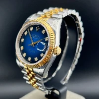 Rolex Datejust 36mm Acciaio/oro Blu Vignette Brillanti