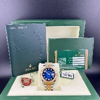 Rolex Datejust 36mm Acciaio/oro Blu Vignette Brillanti