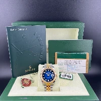 Rolex Datejust 36mm Acciaio/oro Blu Vignette Brillanti