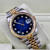 Rolex Datejust 36mm Acciaio/oro Blu Vignette Brillanti