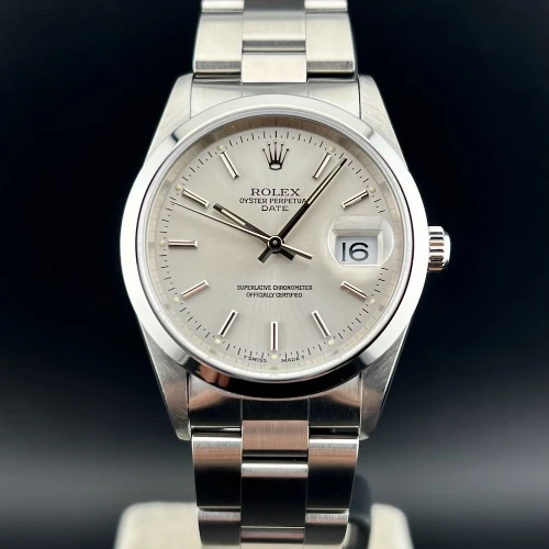 Rolex Oyster Perpetual Date 34mm Silver Indici