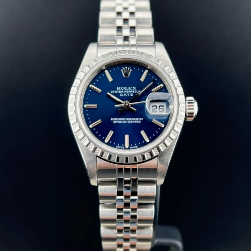 Rolex Lady Oyster Perpetual Date 26mm Jubilee Blu Indici