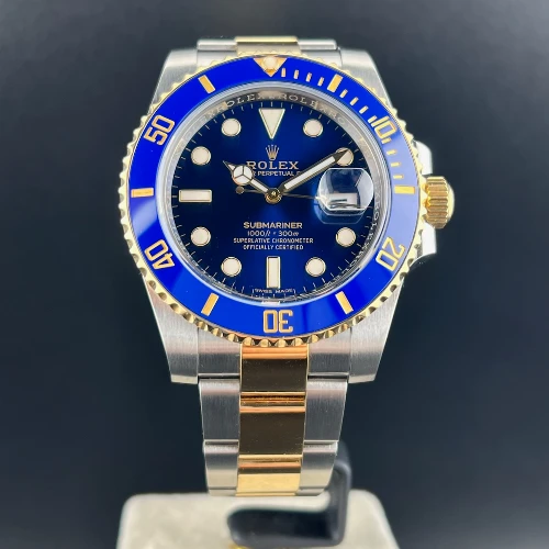 Rolex Submariner Date Acciaio & oro Ceramica Blu