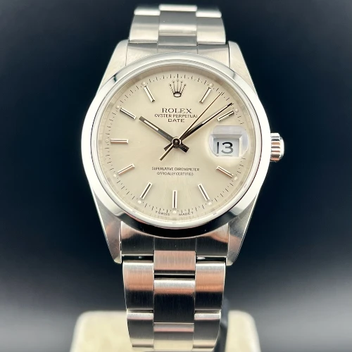 Rolex Oyster Perpetual Date 34mm Silver Indici