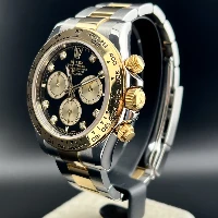 Rolex Daytona Acciaio&Oro Black Dial Diamonds