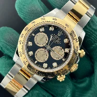 Rolex Daytona Acciaio&Oro Black Dial Diamonds