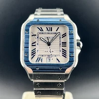Santos De Cartier Large Blue Bezel