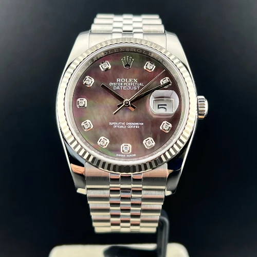 Rolex Datejust 36mm Madreperla Nera Brillanti
