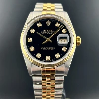 Rolex Datejust 36mm Acciaio/oro Nero Brillanti