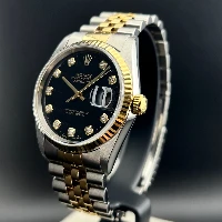 Rolex Datejust 36mm Acciaio/oro Nero Brillanti