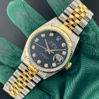 Rolex Datejust 36mm Acciaio/oro Nero Brillanti