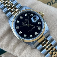 Rolex Datejust 36mm Acciaio/oro Nero Brillanti