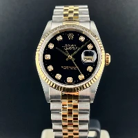 Rolex Datejust 36mm Acciaio/oro Nero Brillanti
