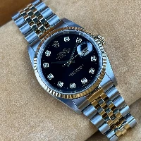 Rolex Datejust 36mm Acciaio/oro Nero Brillanti