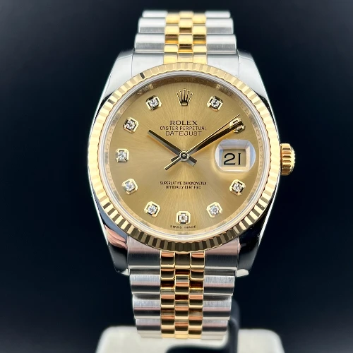 Rolex Datejust 36mm Acciaio/oro Champagne Brillanti