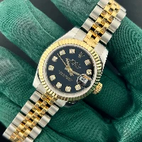 Rolex Lady Datejust 26mm Acciaio & Oro Nero Brillanti