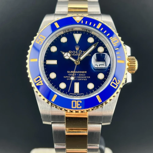 Rolex Submariner Date Acciaio & oro Ceramica Blu