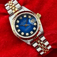 Rolex Lady Datejust 26mm Acciaio & oro Blu Vignette Brillanti 