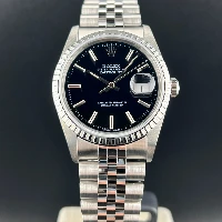 Rolex Datejust 36mm Nero Indici Ghiera Godronata 