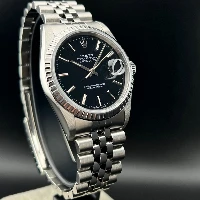 Rolex Datejust 36mm Nero Indici Ghiera Godronata 