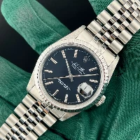 Rolex Datejust 36mm Nero Indici Ghiera Godronata 