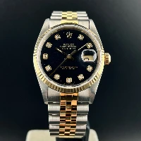 Rolex Datejust 36mm Acciaio/oro Nero Brillanti